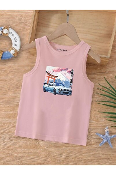 BENROMA CRTANI LIK ŠTAMPANA DEČIJA MAJICA BEZ RUKAVA