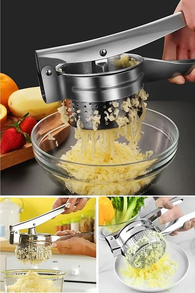 safestore Stainless Steel Potato Masher with Chamber Juicer for Baby Suitable for Puree All Vegetables and Fruits