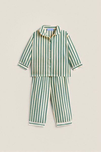 MODA Children's Cotton Striped Pajama Set