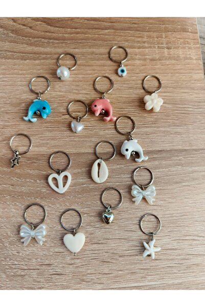 LORESİMA AKSESUAR Gümüş 10 Adet İnci Saç Küpesi