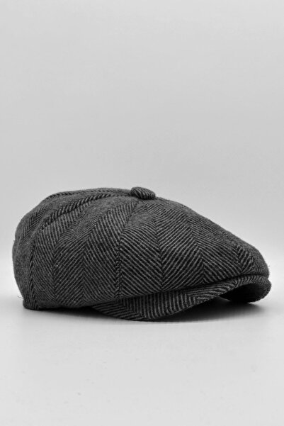 Külah Balıksırtı Desen Siyah Kasket