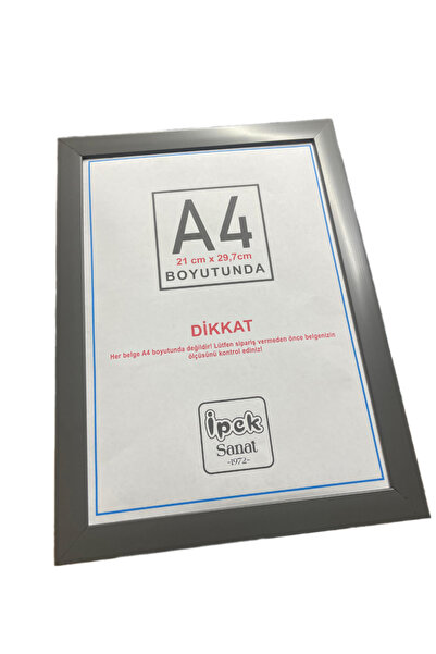 İpek Sanatsal A4 ÇERÇEVE ANTRASİT RENK - 21X30 ÇERÇEVE - HAKİKİ CAMLI