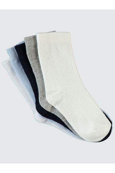 Civil Boys 2-11 Years Old Boy's White Socks Set of 5
