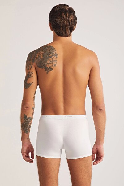 Kom Tight Pamuklu 2'li Erkek Boxer - Beyaz