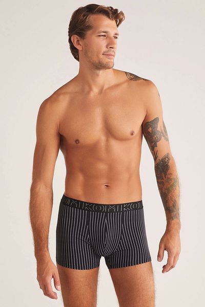 Kom Chelsea Stripe Patterned Men's Boxers - Black