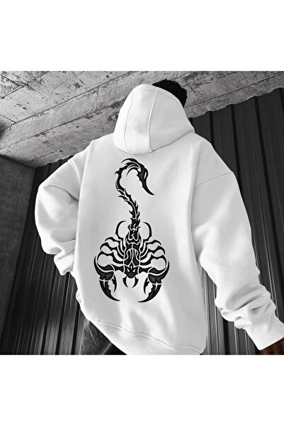 Generic Brand Φούτερ με κουκούλα με στάμπα λογότυπου Scorpion