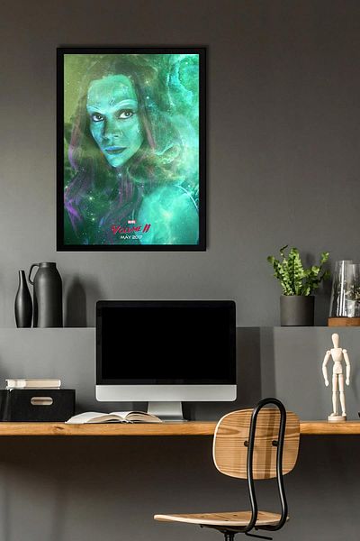 Saturn Gamora Framed Painting - Avengers Movie Poster Painting