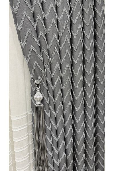 Fon Dünyası Furry Luxury Board Background Curtain Gray (Single Wing)