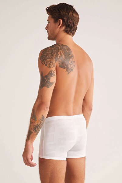 Kom Ανδρικά μποξεράκια Andrea Modal με σχέδιο Jacquard - Λευκό