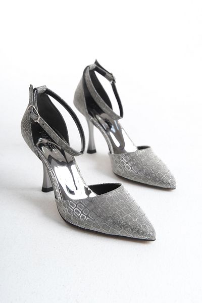 MARSEDO Women's Pointed Toe Side Open Scarf Stiletto Casual Heeled Shoes Edna Platinum