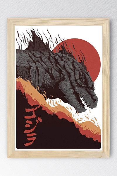 Saturn Pictură înrămată Godzilla - Pictură poster film