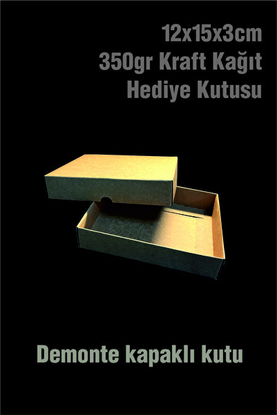 Örün Matbaa 12 Adet 15x12x3cm Kraft Kutu Hediyelik Kutu Karton Kutu Yılbaşı Kutusu Demonte Sevk