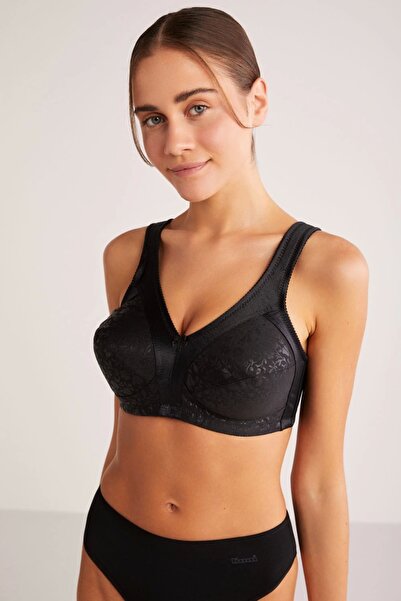 Kom Carmina Baskılı Toparlayıcı Sütyen - Siyah