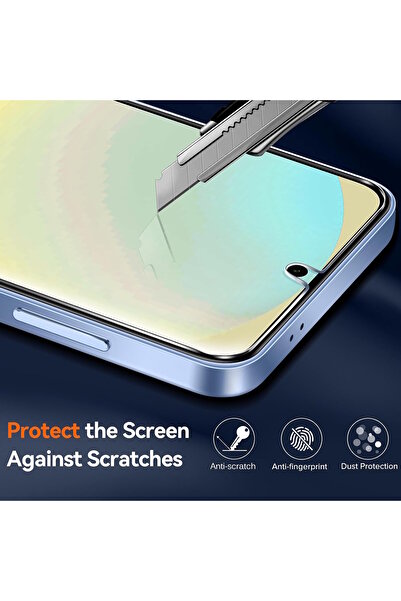 m.tk moveteck Galaxy S25 Kılıf Kamera Çıkıntılı Korumalı Yumuşak Silikon + 9h Ekran Koruyucu Cam 2in1 Set