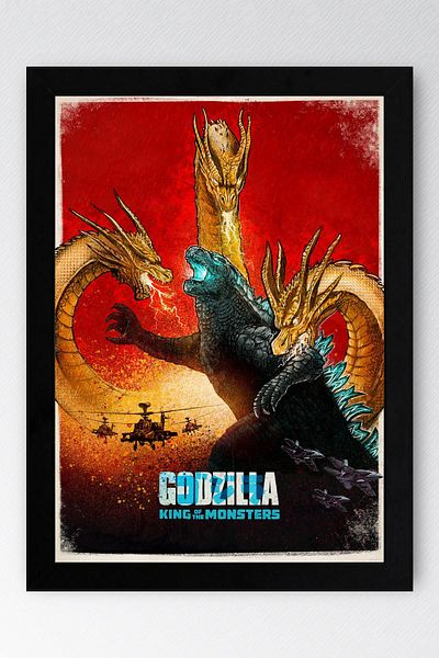 Saturn Godzilla Regele Monștrilor Pictură înrămată - Pictură Poster Film