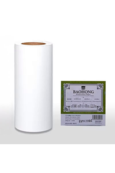 BAOHONG ورق ألوان مائية للفنانين (مكبس بارد) 27 سم × 10 متر، 100% قطن، 300 جرام