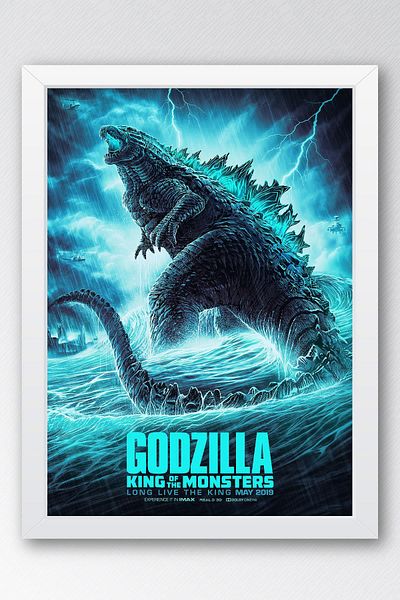 Saturn Ζωγραφική Godzilla King Of The Monsters με κορνίζα - Ζωγραφική αφίσας ταινίας