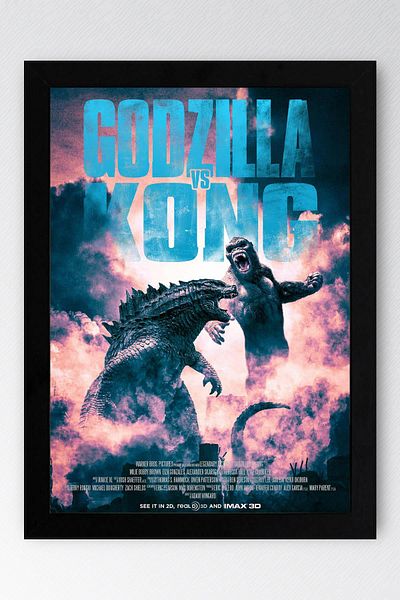 Saturn Godzilla Vs Kong Framed Painting - Movie Poster Painting
