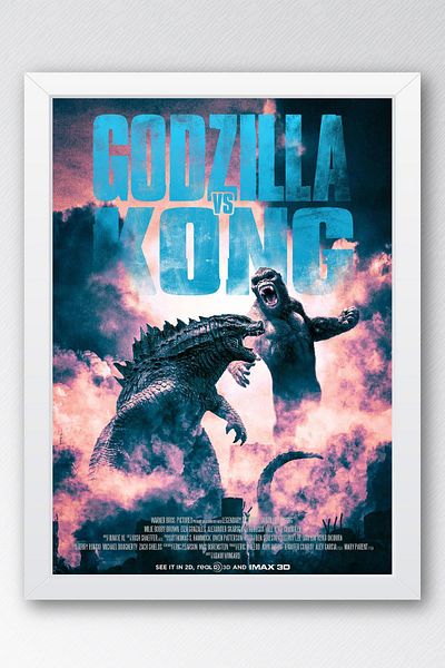 Saturn Godzilla vs Kong Pictură înrămată - Pictură poster film