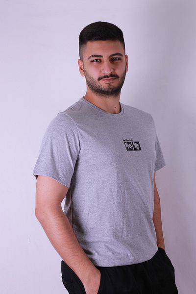 trender Tricou pentru bărbați Be Mindfull Print Gri