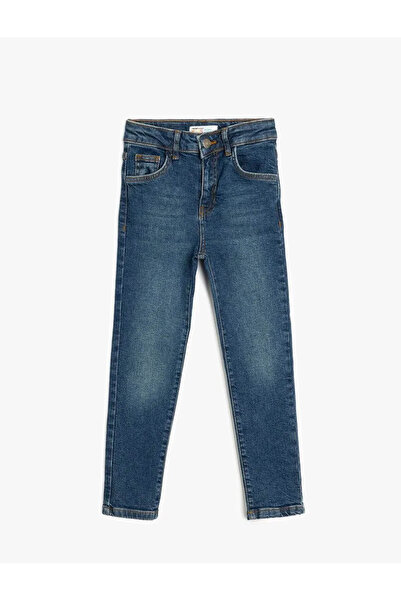 Koton Pantaloni de jeans albaștri pentru băiat cu detaliu de buzunar 5SKB40011TD