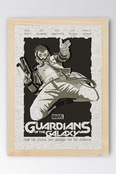 Saturn Guardians of the Galaxy Framed Painting - Guardians of the Galaxy Movie Poster Painting