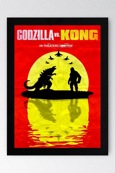 Saturn Godzilla vs Kong Pictură înrămată - Pictură poster film