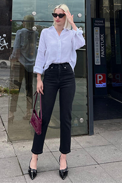 LİMABEL Milano Lina Comfort Maria Black Slim Mom Jean Pantolon - BLACK 2025