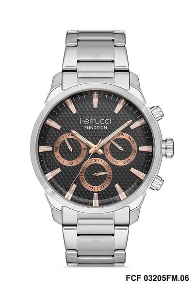 Ferrucci Men's Function Wrist Watch - Steel Case 2169