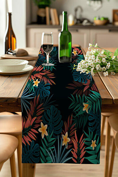 ALAMODECOR Model cu flori negre, cu imprimeu etnic boem, cu imprimeu digital