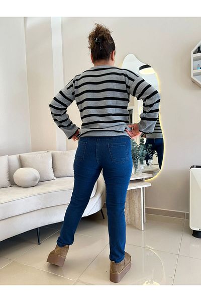 MJORA Blugi skinny elastici cu talie înaltă, de mărime mare
