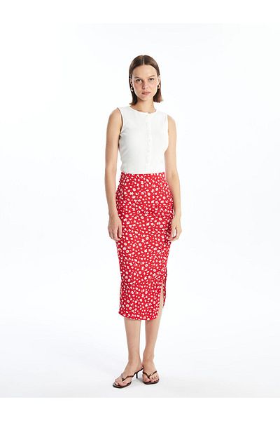 LC Waikiki Lcw Tight Fit Floral Women's Skirt Fast Fashion
