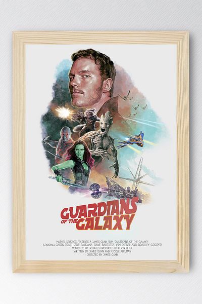 Saturn Guardians of the Galaxy Framed Painting - Guardians of the Galaxy Movie Poster Painting