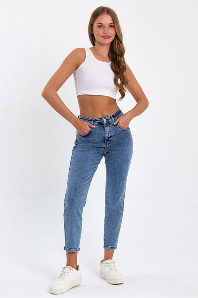 geenz manifacture Blugi Mom cu talie super înaltă din Lycra Karyıkama Mom