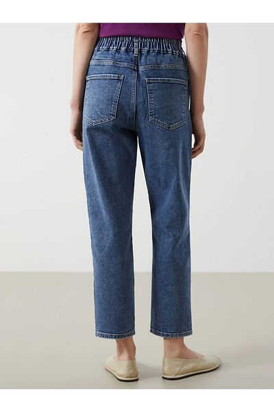 LC Waikiki Blugi LCW Indigo Talie elastică Slim Mom Pantaloni de jeans pentru femei