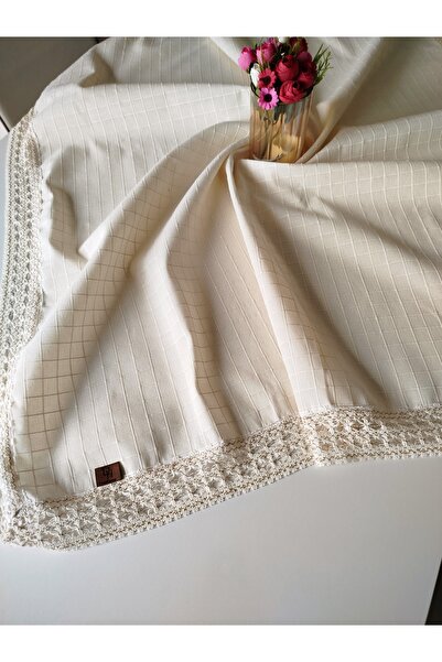 denizli hatırası %100 Pamuk Buldan Monica Keten Kumaş Yaldız Güpürlü Jüt Aksesuarlı Bohem Masa Örtüsü