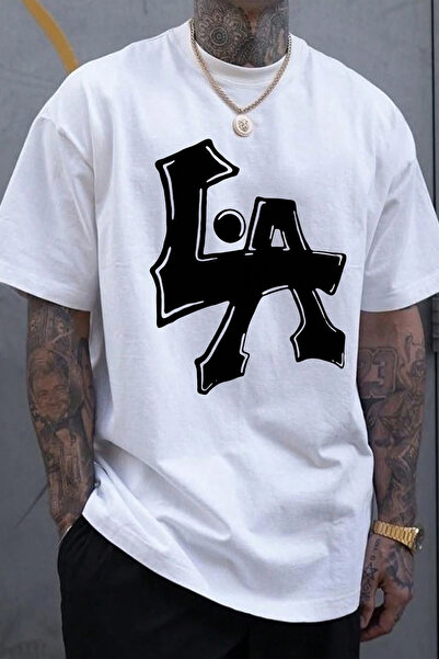 cc collection Tricou oversize unisex cu imprimeu LA