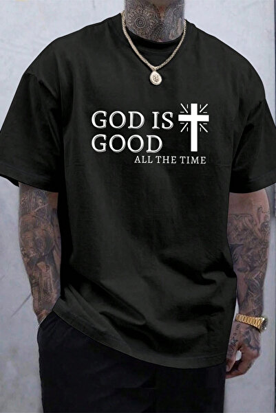 cc collection Ο Θεός είναι Καλός Ανδρικό T-Shirt Oversize με στάμπα