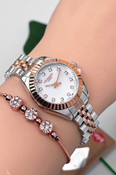 Lee Cooper Lc07956.520 Silver-Rose Color Women's Watch - Steel Band and Case,...