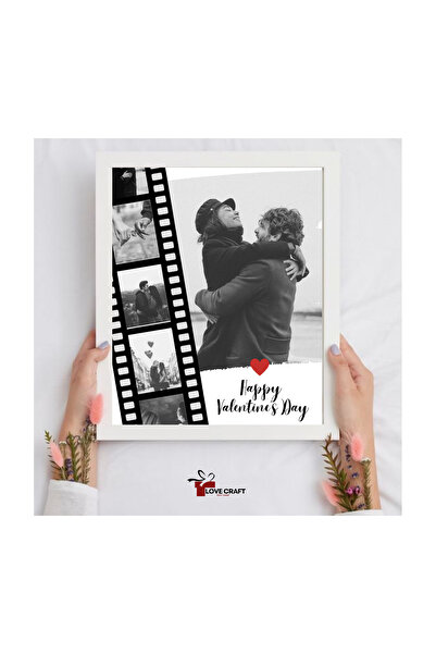 Store Sevgiliye Kişiye Özel Film Şeridi Tablo1 - 21*30 Ölçü (KALIN KENAR AHŞAP ÇERÇEVE)