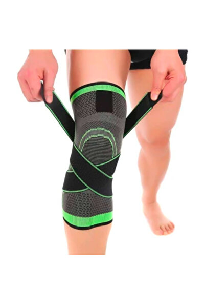 AboutThePerfect Yeşil Termal Dizlik Spor Basınçlı Örme Kayış Bandajı 1 adet