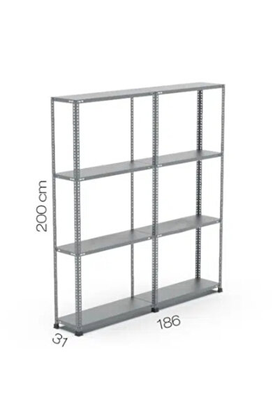AYYILDIZ RAF 31x186x200 İkili Duble Seri Bağlantılı Çelik Raf Sistemi & 4 Kat...