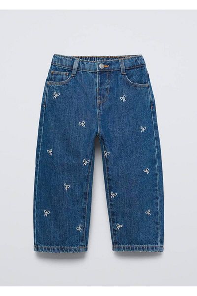 Caca Girl's Jeans with Ribbon Detail