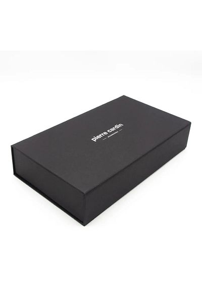 Pierre Cardin Black Leather Belt and Wallet Set for Men - 100%