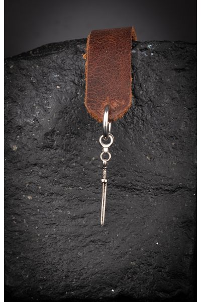 Piercing Market Steel & Silver Unisex Steel Ring Dangle Sword Model Earrings Does Not Darken Rust