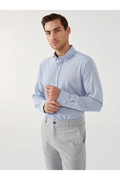 LC Waikiki Cămașă LCW Vision Slim Fit cu mânecă lungă în dungi pentru bărbați
