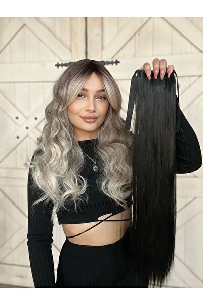 Suzan Peruk At kuyruğu Postiş Bağcıklı En kullanışlı model.AT KUYRUĞU SAÇ MODELİ