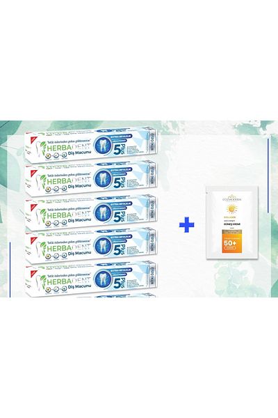 Herbadent Aloevera Plant Extract Fluoride-Free 5-Piece Cozmoderm Sunscreen with Gift.
