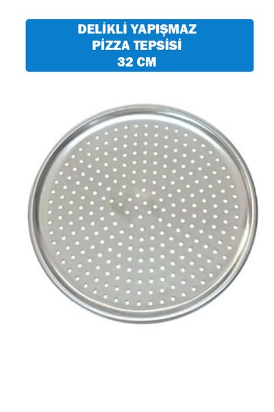 takasat Non-Stick Perforated Pizza Tray |   Perforated Pizza and Lahmacun Tray 32cm