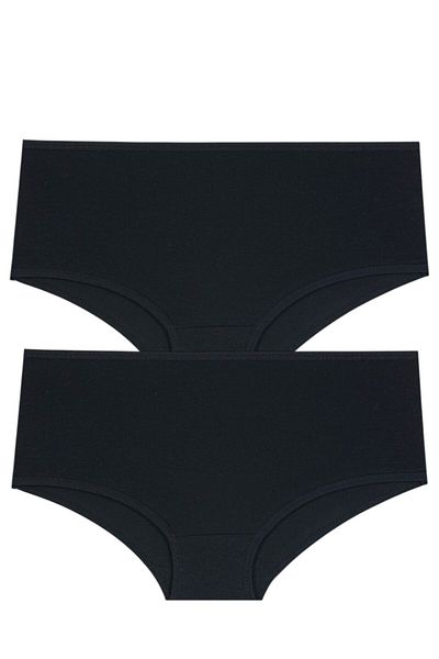Gizli Butik Chiloți pentru femei cu talie înaltă - bumbac și lycra, pachet de 2 negru